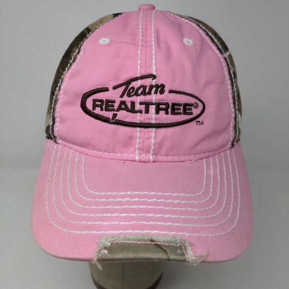 Team Realtree Women's Strapback Hat Pink Camo OSFA Embroidered Logo - Picture 3 of 12